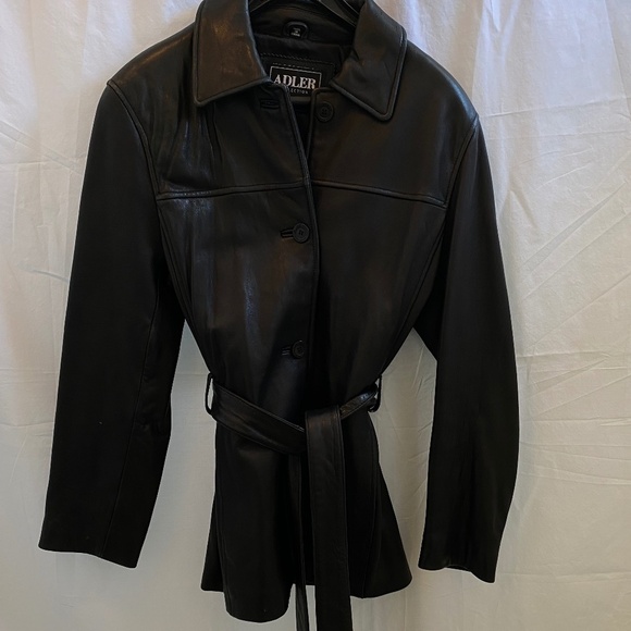 Women's Vintage 100% Lamb Leather Coat | Adler Collection | Black | Size: Small - Picture 6 of 10